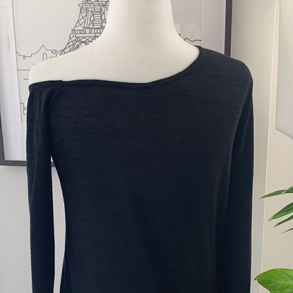 🖤Wilfred Free Women's Diapason Long-Sleeve Scoop Neck T-Shirt Dress Black - Picture 4 of 8